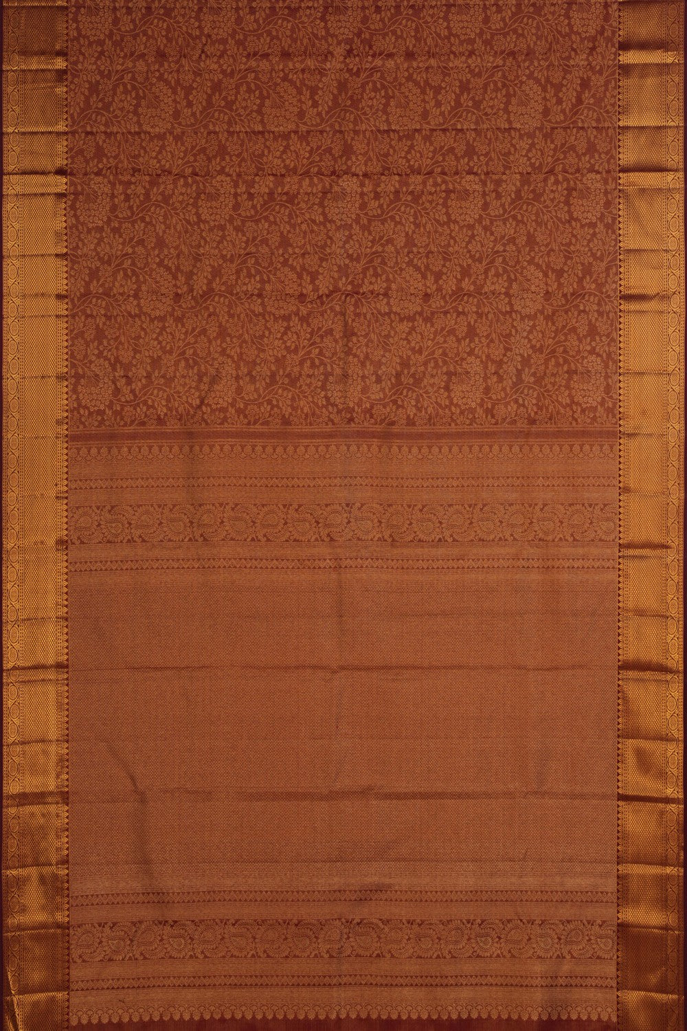 Image of Maroon Tissue Brocade Kanchipattu Saree